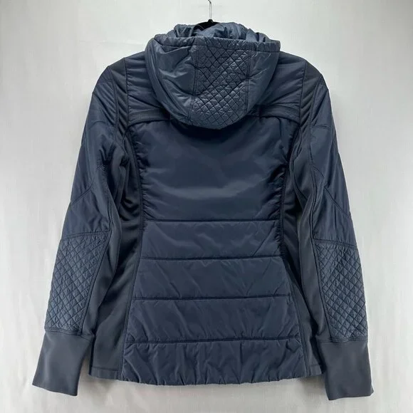 Athleta Jacket Womens Sz 2XS Rock Ridge PrimaLoft Hoodie Quilted Insulated Gray - Picture 3 of 13